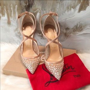 Christian Louboutin Twistissima Nude Strass Heels